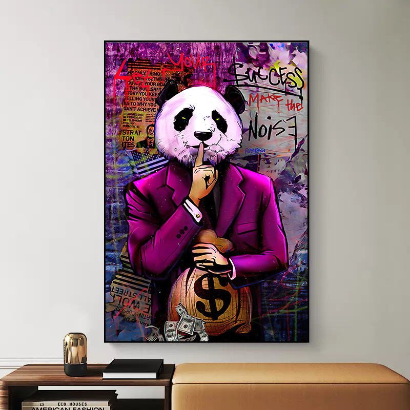 Photography Duck - Graffiti Sanatı Kırmızı Mavi Yeşil Panda